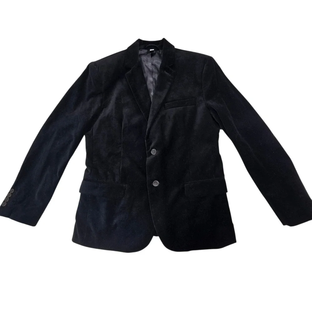 Goodfellow Kenwood Blazer Mens Medium Black Velvet Cotton Sport Coat Jacket M